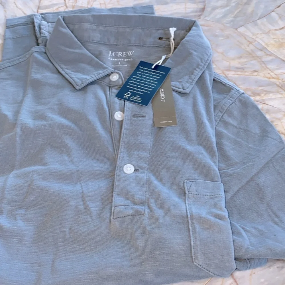 J.Crew Classic Gray polo shirt cotton pocket‎ Large